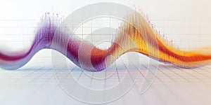 Colorful 3D data wave visualization on white background