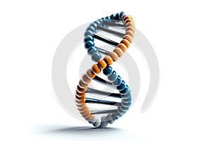 Colorful 3D DNA helix model representing genetic science, research, and biotechnology concepts on a white background photo