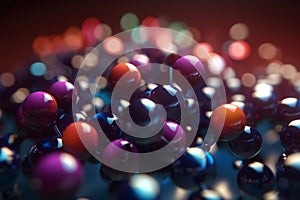 Colorful 3D illustration depicting the microscopic process of polymerization