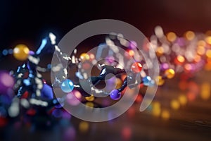 Colorful 3D illustration depicting the microscopic process of polymerization