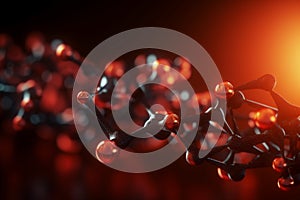 Colorful 3D illustration depicting the microscopic process of polymerization