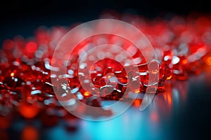 Colorful 3D illustration depicting the microscopic process of polymerization