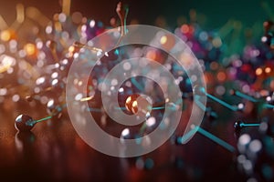 Colorful 3D illustration depicting the microscopic process of polymerization