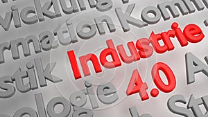 Colorful 3D Industrie 4.0 word cloud