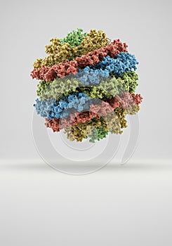 Colorful 3D Model of a Complex Protein Structure