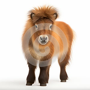 Colorful 3d Rendering Of A Small Pony Horse In National Geographic Style photo