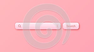 Colorful 3d search bar template. Internet browser engine with search box, address bar and text field. UI design, website
