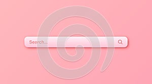 Colorful 3d search bar template. Internet browser engine with search box, address bar and text field. UI design, website