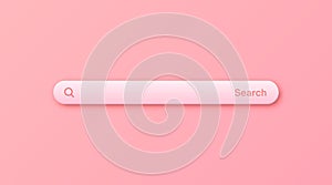 Colorful 3d search bar template. Internet browser engine with search box, address bar and text field. UI design, website