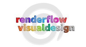 Colorful 3 D Text Renderflow Visual with Gradient Colors 3D text