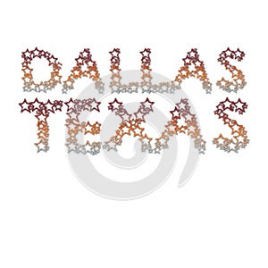 Colorful Dallas Texas made with Stars text font photo