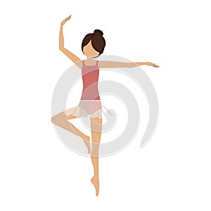 Colorful dancer pirouette third position