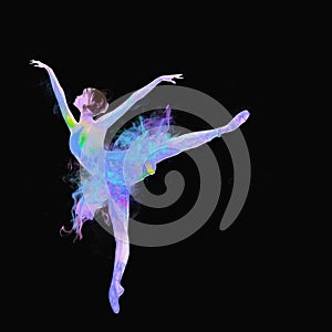 Colorful dancing ballerina