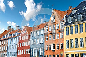 Colorful Danish houses near famous Nyhavn canal in