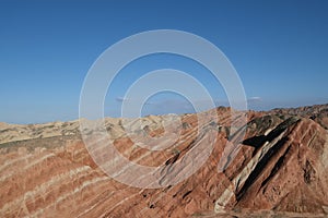 colorful Danxia Landform mountains in Zhangye, Gansu province China.