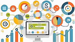 Colorful Data Visualization and Analytics Infographic