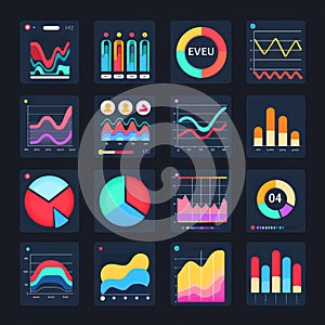 Colorful Data Visualization Elements for Infographic Design