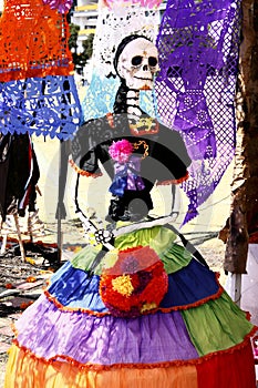 Colorful dead, day of the dead in mixquic, mexico city photo