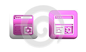 Colorful Debugging icon isolated on white background. Debugging tool. Magnifying glass on bug programming. Testing and