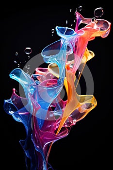 Colorful deconstructed drop or splash of water