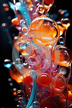 Colorful deconstructed drop or splash of water