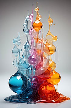 Colorful deconstructed drop or splash of water