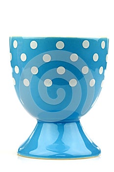 Colorful and decorated blue and white egg cup