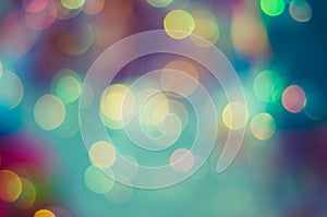 Colorful decoration lighting blur glows Abstract colouful night light bokeh background of Christmas light