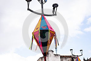 Colorful decorative balloons are seen in the ornamentation of the festivals of Sao Joao