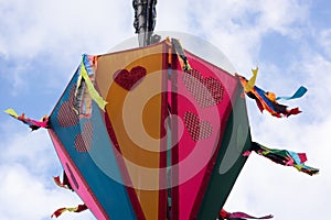 Colorful decorative balloons are seen in the ornamentation of the festivals of Sao Joao