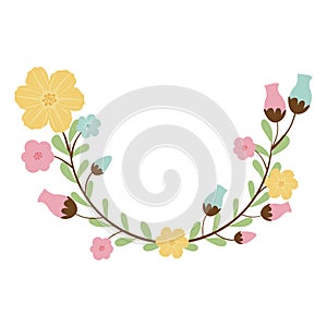 colorful decorative half arch with flowerbud