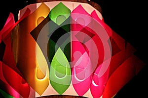 Colorful decorative lamps during festival