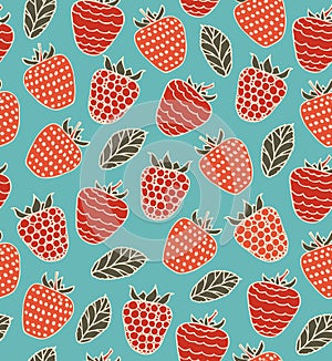Colorful decorative seamless pattern with berries