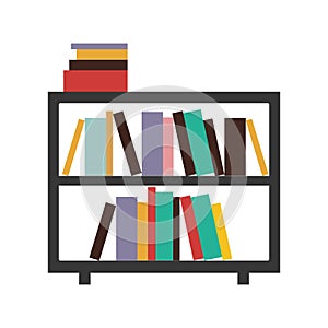 colorful decorative shelf with books