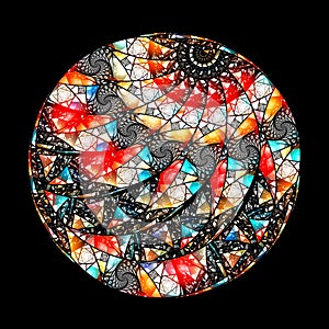 Colorful decorative stained-glass window