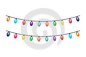 Colorful Decorative String Lights Clipart for Celebrations and Festivals