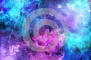 Colorful deep Cosmic Background. Galaxy banner art.