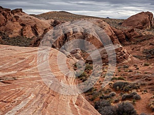 Colorful desert rock formations