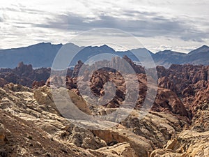 Colorful desert rock formations