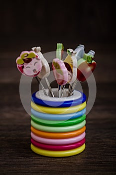 Colorful Dessert Forks with Colorful Trinket Handles in Colorful