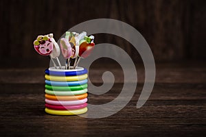 Colorful Dessert Forks with Colorful Trinket Handles in Colorful