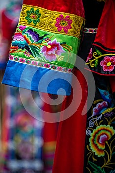 Colorful details of ethnic minorities costume