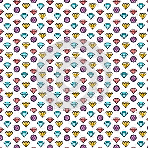 Colorful Diamond and Gemstone Seamless Pattern diamonds