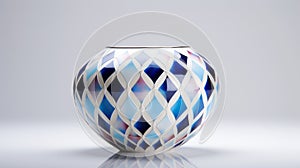 Colorful Diamond Vase With Blue And White Porcelain Design