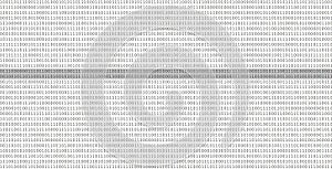 Colorful digital binary data digits and streaming binary code background with light beams