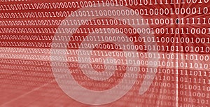 Colorful digital binary data digits and streaming binary code background with light beams