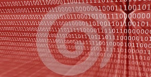Colorful digital binary data digits and streaming binary code background with light beams