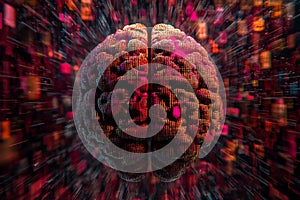 Colorful Digital Brain Visualizing Data Flow and Artificial Intelligence Concepts