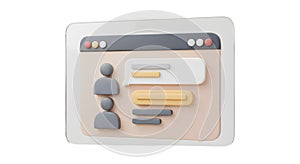 3D Online Chat Interface with User Avatars