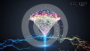 Colorful Digital Data Funnel Visualization